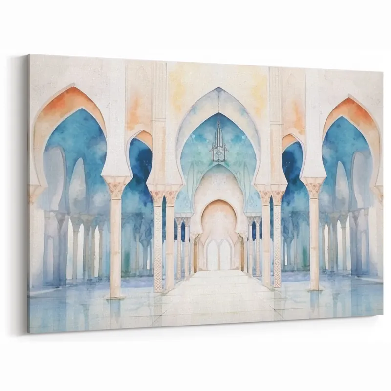 Luxury Watercolor Arches Wall Art - Serene Architectural Canvas Print