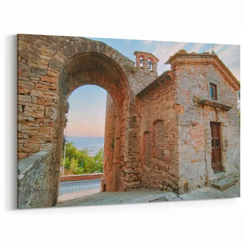 Save Now Ancient Ruins Wall Art - Stone Archway at Sunset Canvas & Prints