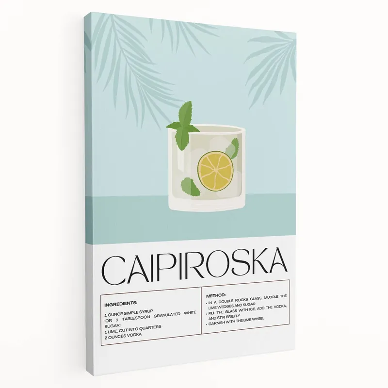Best Choice Caipiroska Cocktail - Beverage Wall Art for Kitchen or Bar