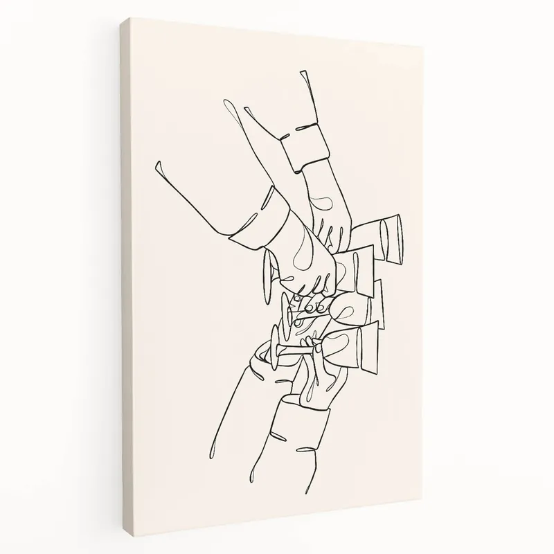 Minimalist Wine Toast Print - Bar & Kitchen Wall Decor Sale