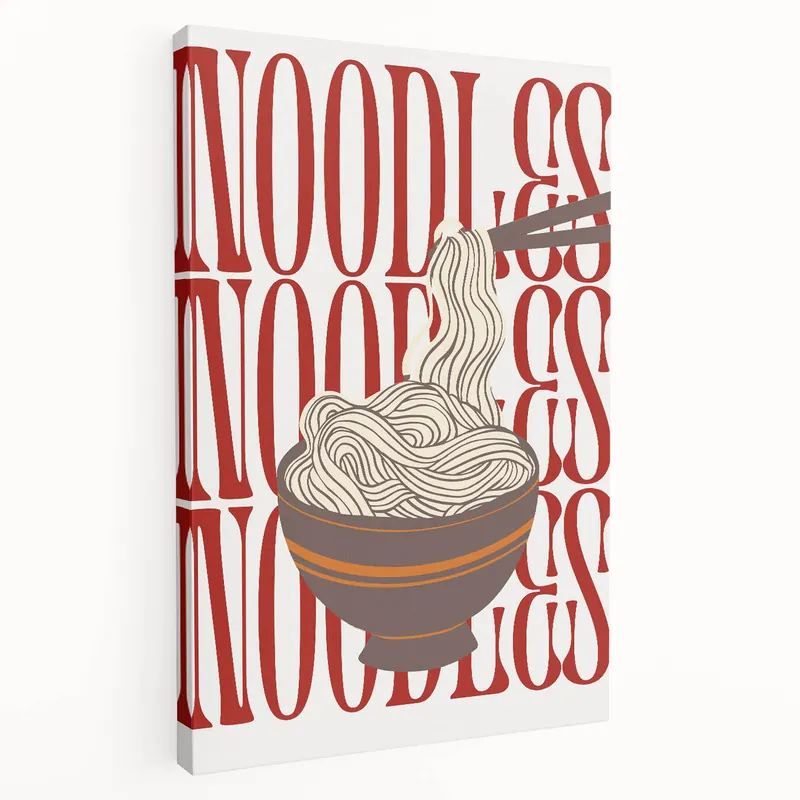 Noodles Dishes Wall Art - Modern Kitchen and Dining Room Decor Modern