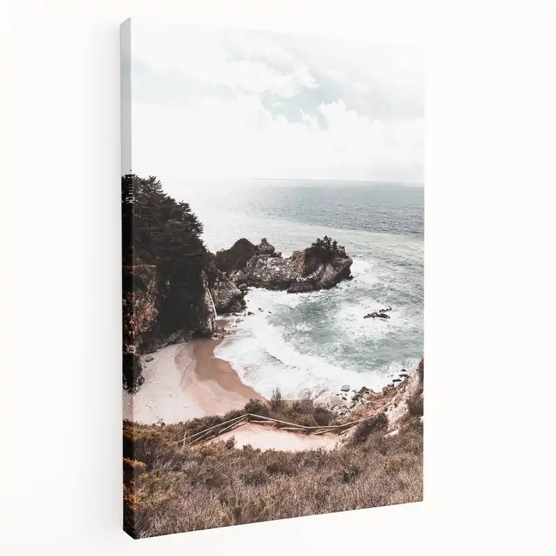 Handmade Ocean Cliff Canvas - Scenic Coastal Wall Art for Summer Decor