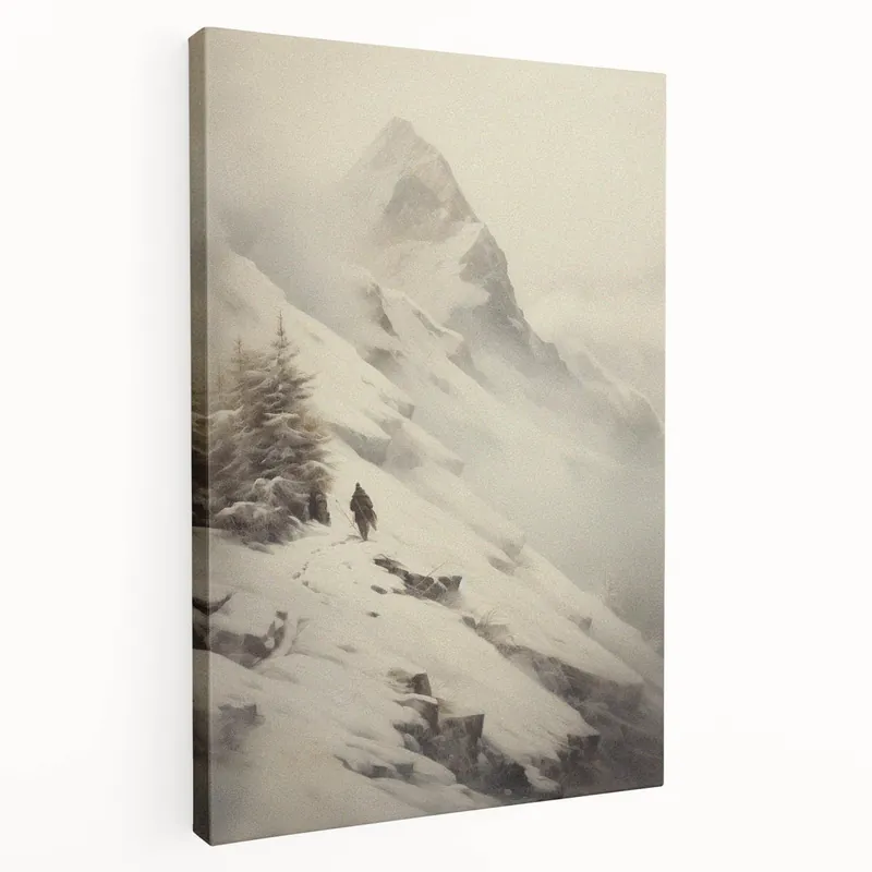 Winter Canvas Art – Majestic Snowy Mountain Landscape Print Wholesale
