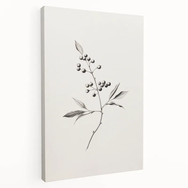 Snowy Landscape Wall Art – Elegant Winter Botanical Sketch Print Best Choice