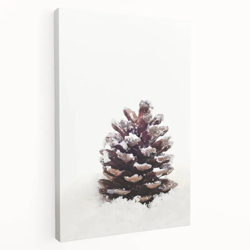 Don’t Miss Out Snowy Pine Cone - Winter Wonderland Wall Art Winter Canvas Print