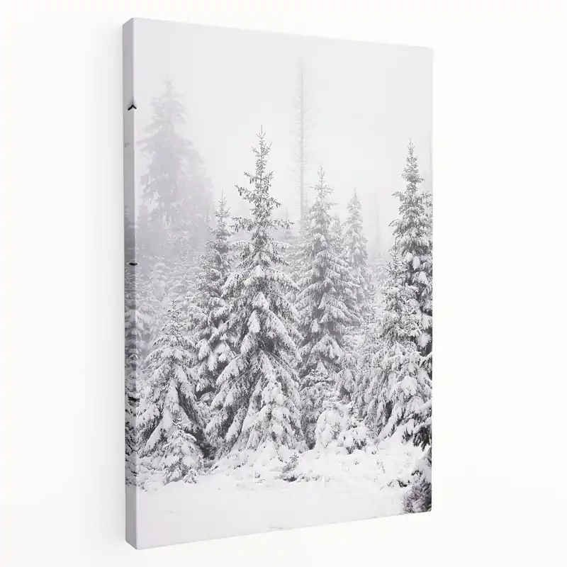 Snowy Evergreen Forest - Winter Wonderland Wall Art Winter Print Discount