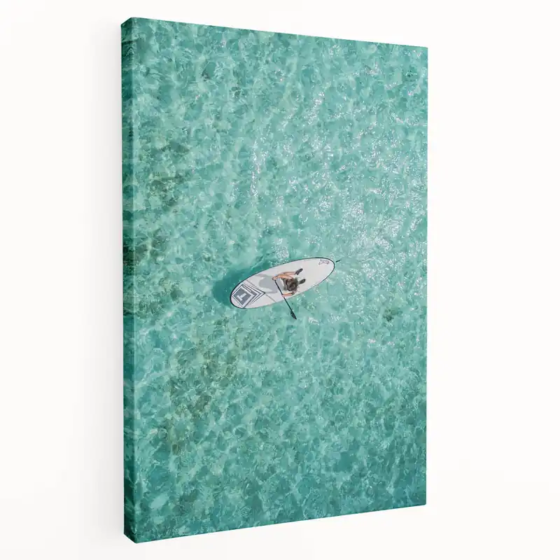 Beach Wall Art - Paddleboard on Clear Ocean Summer Canvas Art Editor’s Pick