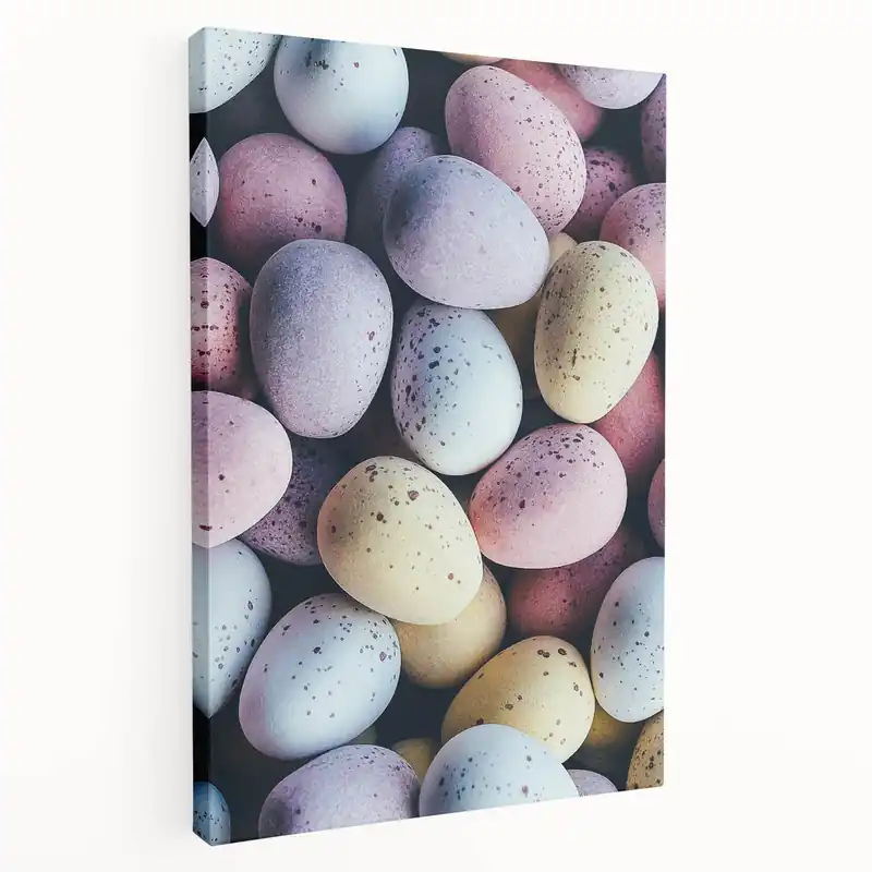 Spring Wall Decor – Close-Up Pastel Easter Eggs Art Print Save Now