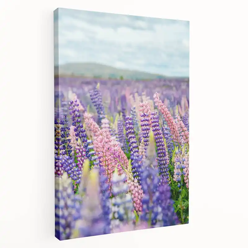 Professional Grade Spring Landscape Wall Art – Vibrant Lupine Flower Field Print