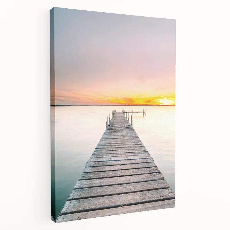 Big Sale Scenic Sunset Pier – Tranquil Summer Landscape Wall Art