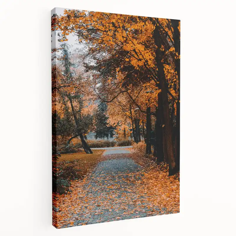 Golden Autumn Pathway - Fall Wall Art and Autumn Canvas Print Free Delivery