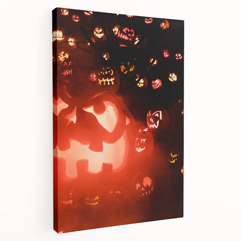 Halloween Pumpkin Glow - Fall Canvas Art and Autumn Wall Decor Price Cut