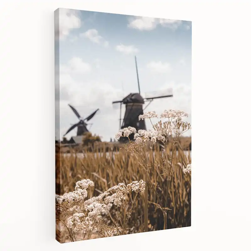 New Release Fall Art Prints - Rustic Autumn Windmill Landscape Wall Decor
