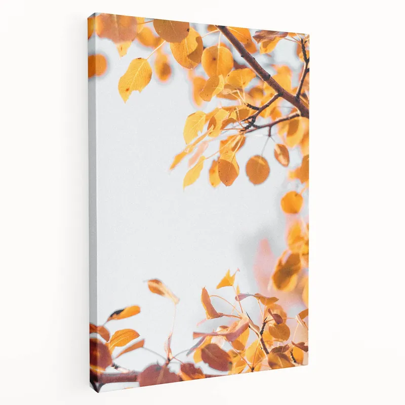 Soft Autumn Leaves Against Sky – Fall Wall Art for Serene Spaces Final Sale