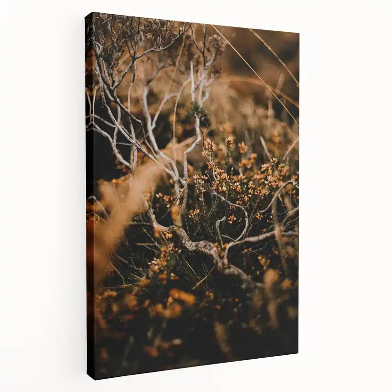 Hot Deal Rustic Fall Wall Art – Autumn Branches & Wildflowers Canvas Print
