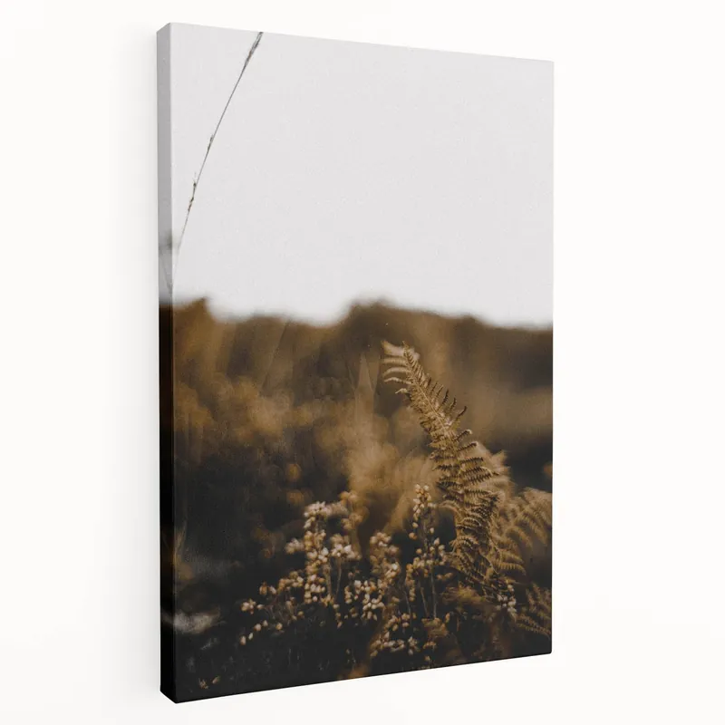 Minimalist Fall Wall Art – Golden Ferns Nature Canvas Print Place Order
