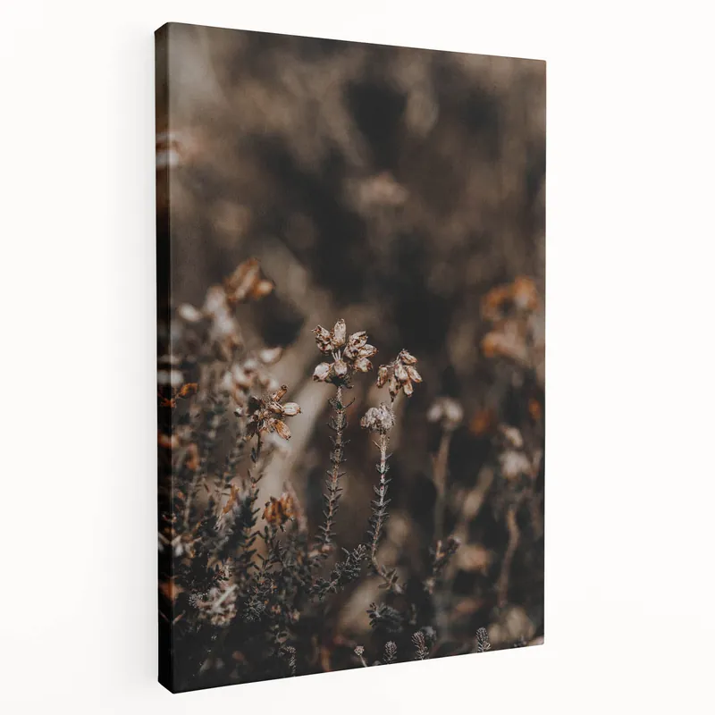 Minimalist Fall Wall Art – Dried Wildflowers Canvas Print Modern