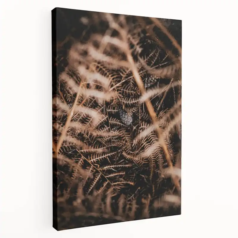 Hassle-Free Returns Rustic Fern & Pinecone Fall Wall Art – Nature-Inspired Canvas