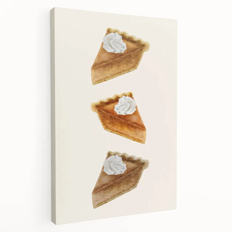 Pumpkin Pie Fall Wall Art – Autumn Canvas Art for Kitchen Decor Place Order