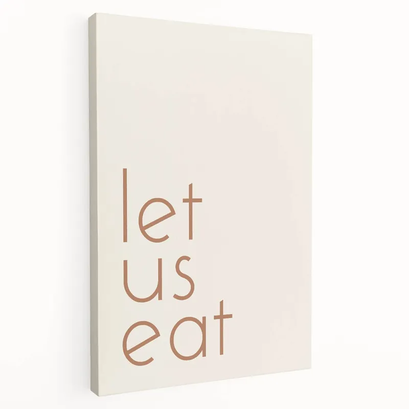 Minimalist Let Us Eat Wall Art - Fall Canvas Art for Dining Decor Instant Buy