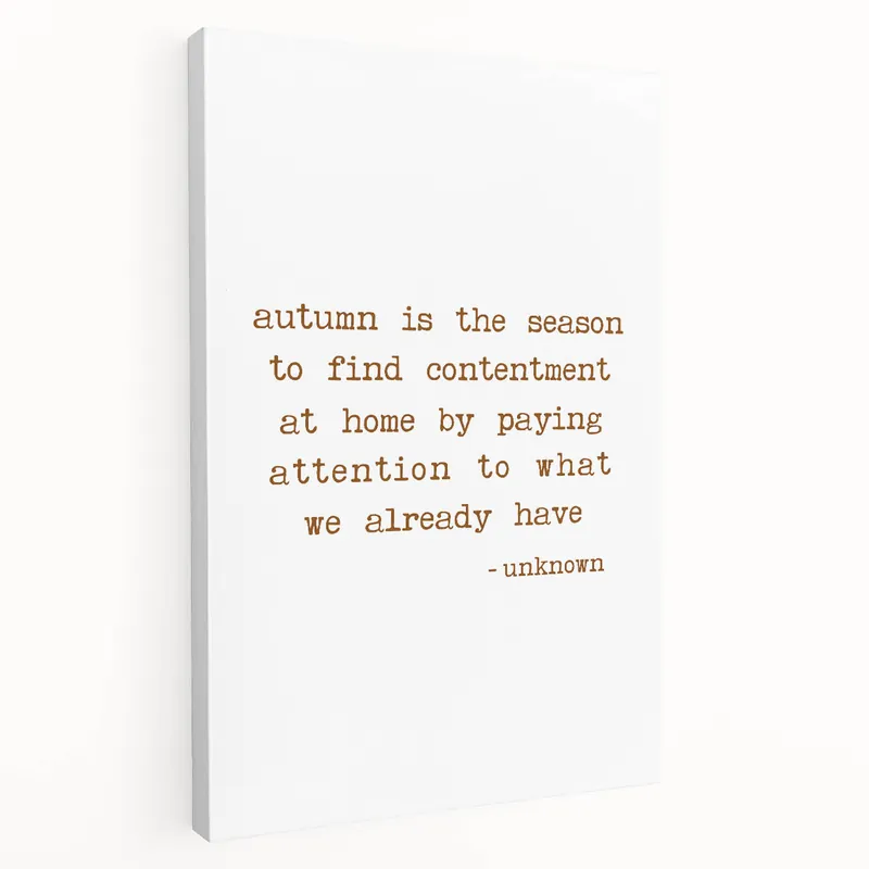 Inspirational Fall Wall Art - Autumn Canvas Art with Seasonal Quote Final Sale
