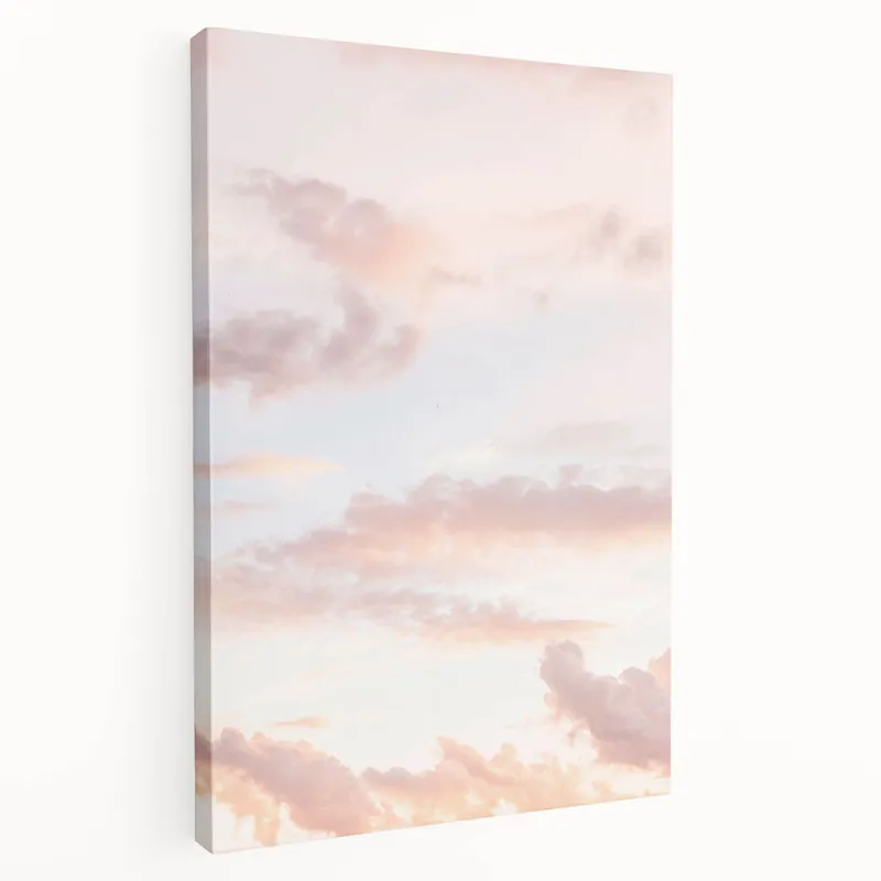 Sunset Canvas Art - Soft Pastel Clouds and Serene Summer Sky Limited Edition
