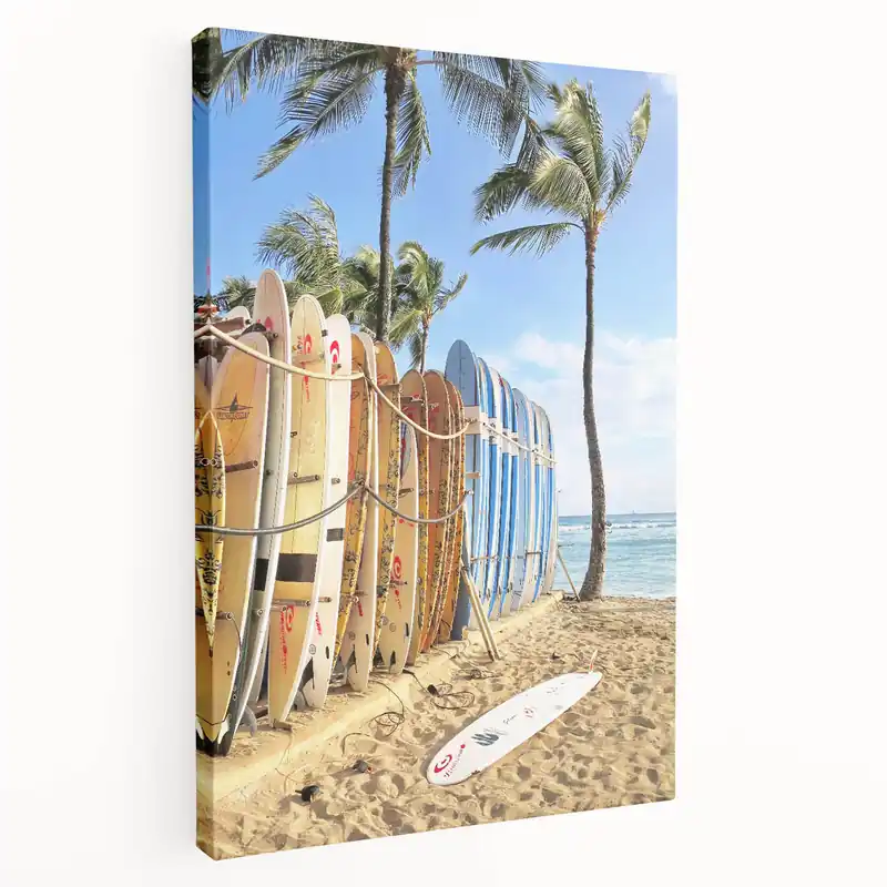 Summer Vibes Prints - Tropical Surfboards Beach Decor Canvas Free Delivery