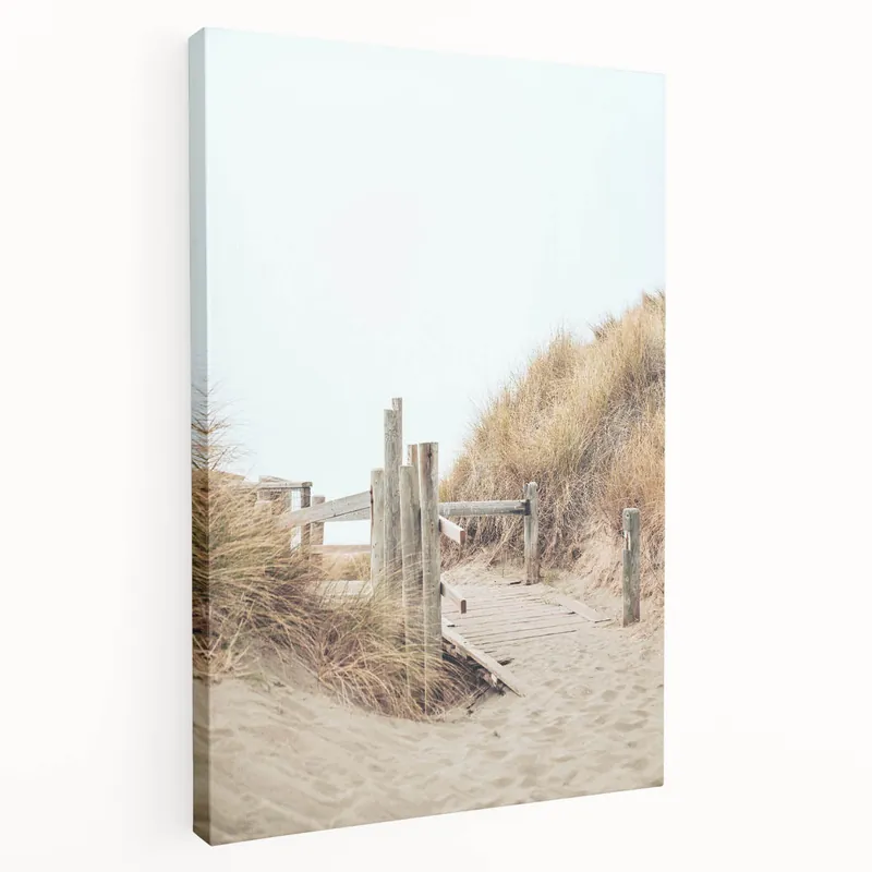 Summer Landscape Art - Coastal Sand Dune Wooden Path Canvas Editor’s Pick