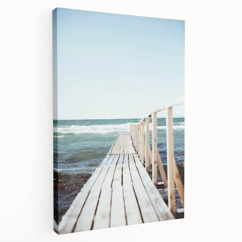 Exclusive Beach Decor Prints – Rustic Wooden Pier and Ocean Canvas