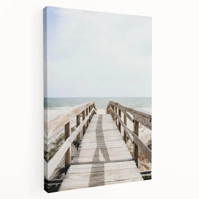 One Day Deal Summer Landscape Art – Wooden Boardwalk to Beach Canvas