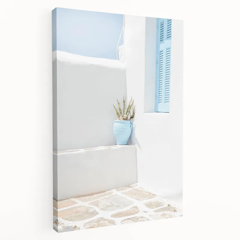 Summer Vibes Prints – Minimalist Blue Pot and Whitewashed Walls Holiday Sale