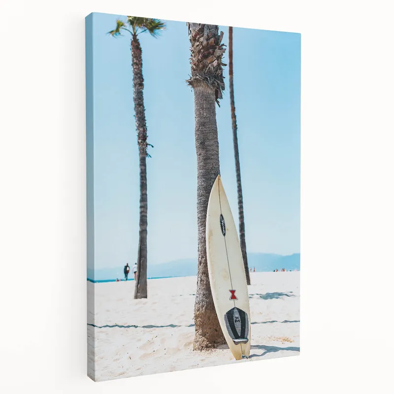 Summer Vibes Prints - Surfboard and Palm Trees Beach Wall Art Fresh Stock