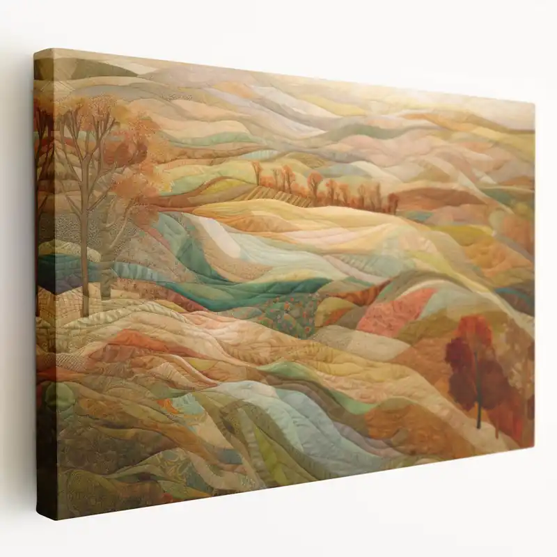 Fall Wall Art Cozy Patchwork Hills - Autumn Decor for Seasonal Warmth Factory Price