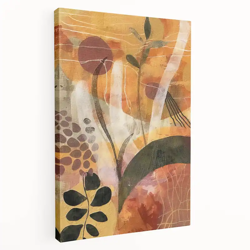 Modern Abstract Fall Wall Art - Mustard Yellow and Olive Green Decor Express Delivery