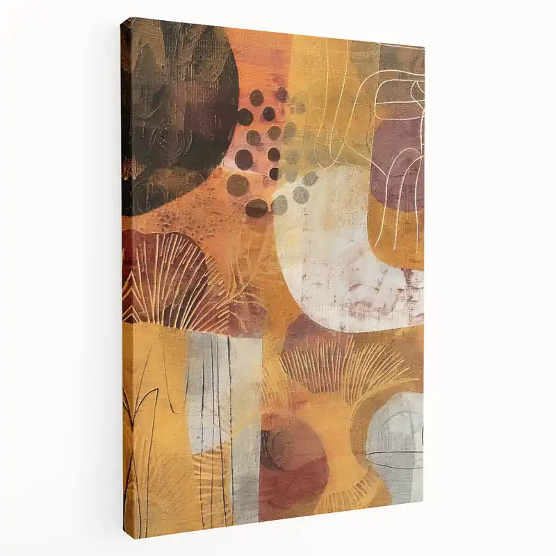 Abstract Autumn Wall Art - Bold Orange and Brown Fall Decor Direct From Manufacturer
