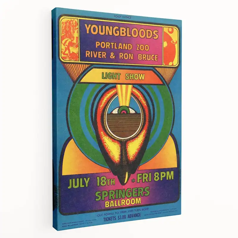The Youngbloods 1960s Concert Poster - Springer's Ballroom Fan Favorite