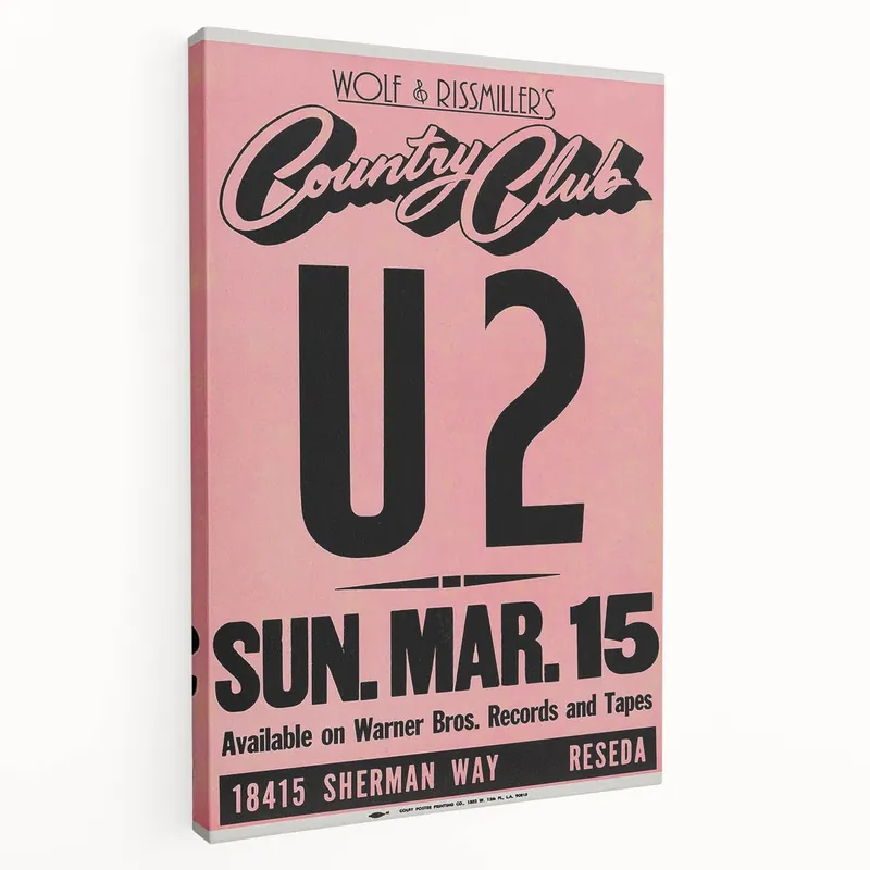 U2 1981 Concert Poster – Vintage Live Show at Country Club Affordable