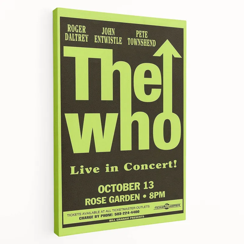 The Who 1968 Concert Poster – Vintage Rock Art, Rose Garden Show Popular