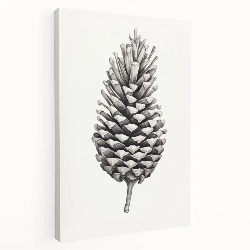 Vintage Botanical Art Prints – Black and White Pinecone Illustration Limited Edition