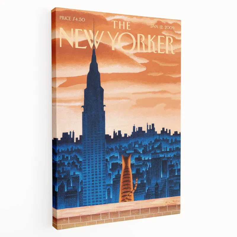 New Yorker Poster - 2009 Empire State Building Cat View Wall Art Limited Time