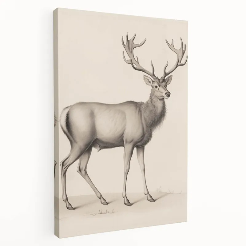 Top Rated Vintage Animal Art: Stag Illustration Wall Decor – Nature-Inspired Art
