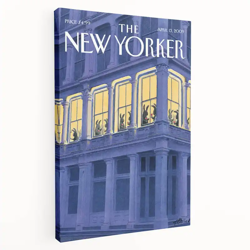 Next Day Delivery New Yorker Magazine Art - Bunnies in the Window Poster