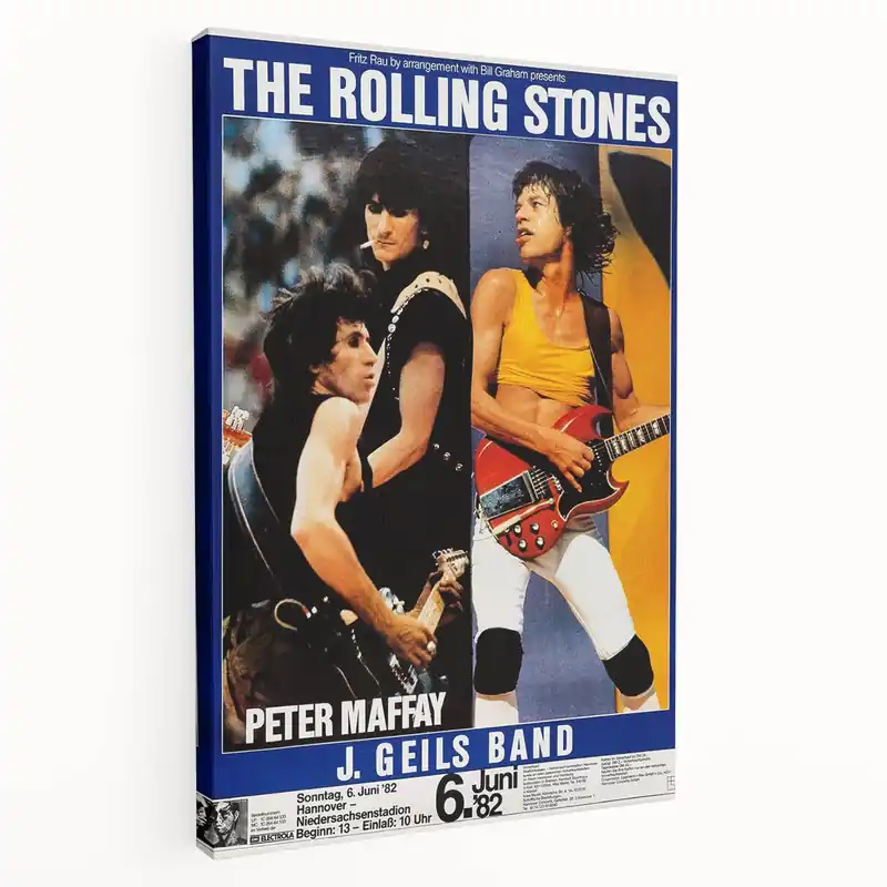 Hot Deal Rolling Stones 1982 Hannover Concert Poster - Vintage Rock Art