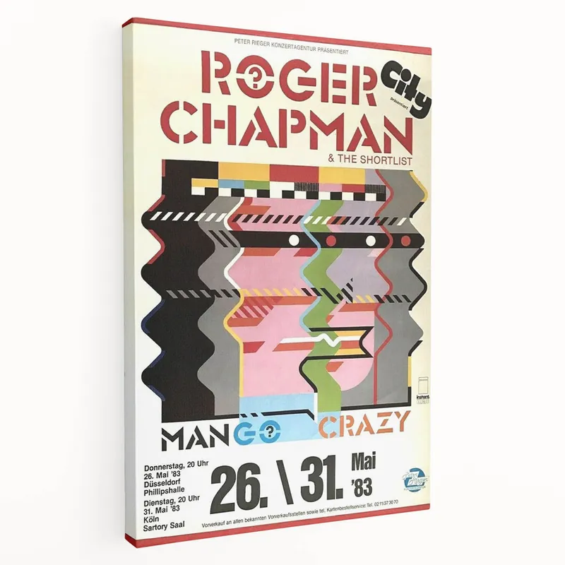 Retro Wall Art - Roger Chapman Mango Crazy Concert Poster 1983 Certified