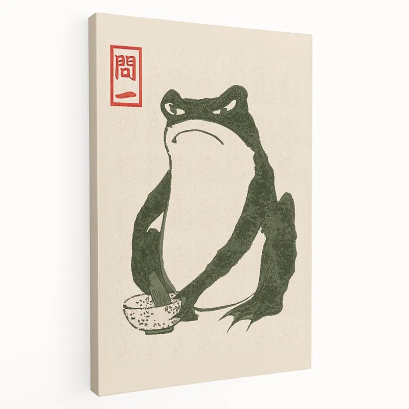 Vintage Frog Tea Art - Japanese Animal Illustration Print Limited Time
