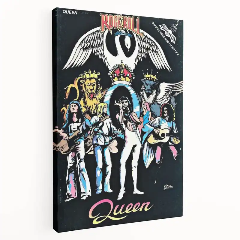 Fan Favorite Queen Rock 'N' Roll Comics 1984 Concert Poster