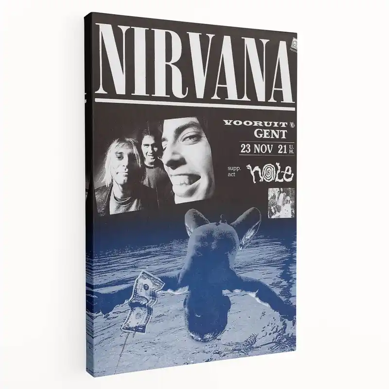 Original Nirvana 1991 Concert Poster - Retro Grunge Wall Art for Fans