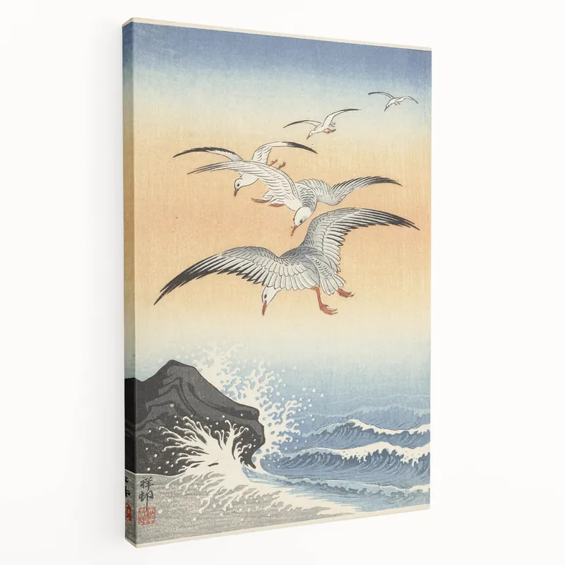 Brand New Vintage Animal Art - Seagulls Over the Ocean - Retro Animal Prints