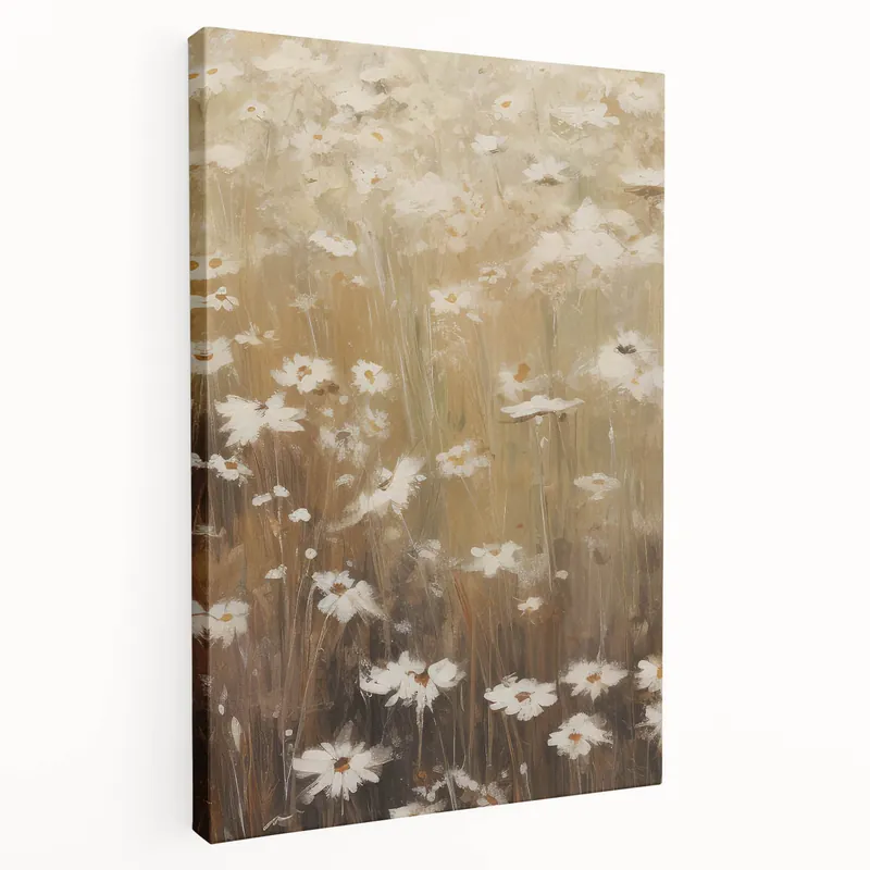Genuine Vintage Botanical Art Print: Soft Daisies in a Golden Field