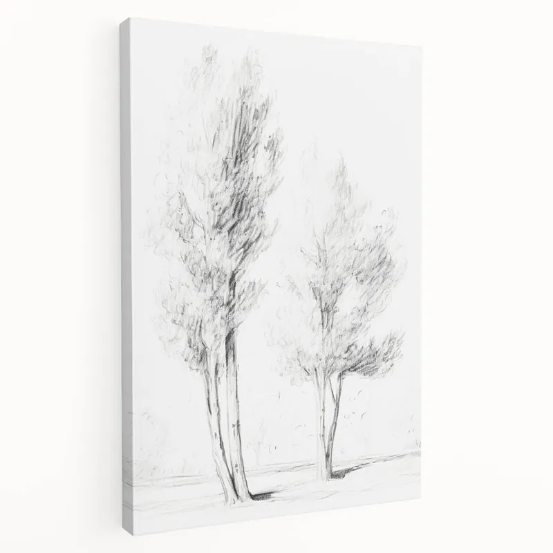 Vintage Botanical Art Prints – Pencil Drawing of Trees – Elegant Wall Art Limited Offer